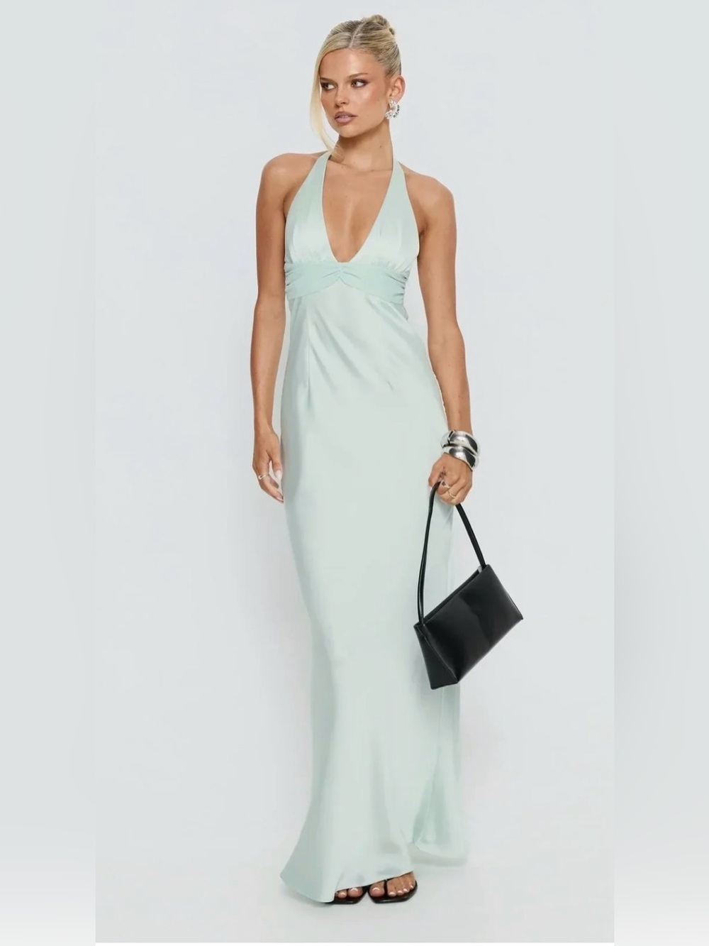Princess Polly Odyssa Halter Maxi Dress Green